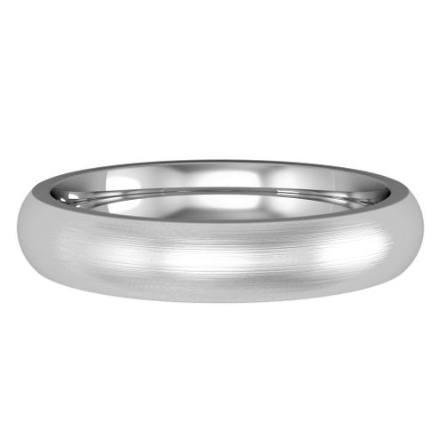 18ct White Gold 4mm Court Premium Satin-Brushed Wedding Ring