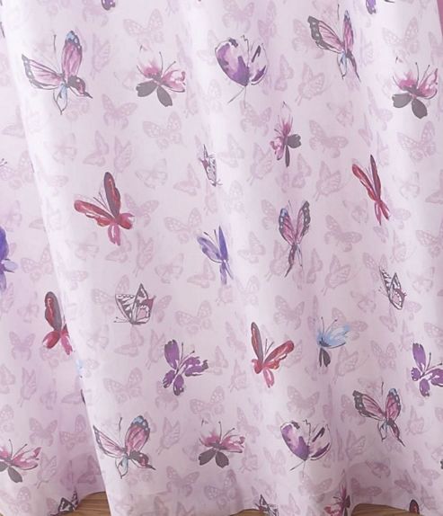 Image of Catherine Lansfield Home Kids Glamour Princess Pink Cotton Rich Curtains 168x183cm