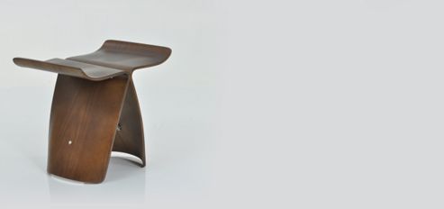 Image of Conran Dark Wood Butterfly Low Stool / Side Table