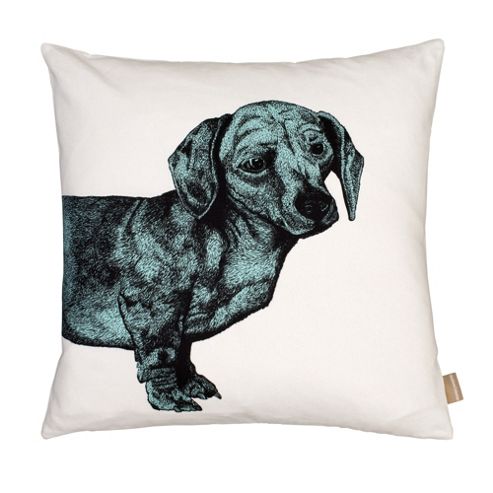 Image of Graduate Collection Dachshund Cushion - Turquoise