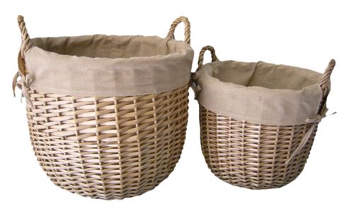 Image of Wicker Valley Lined Linen Bin (set Of 2)