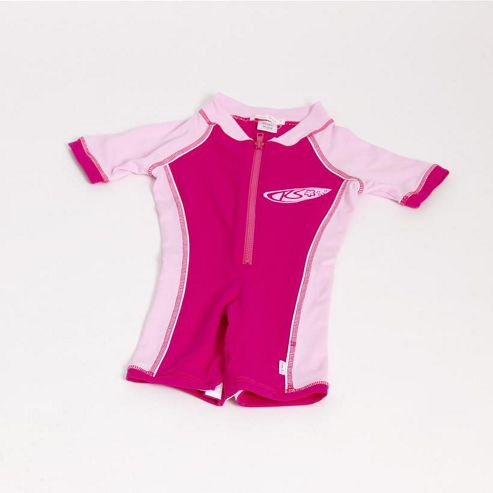 Image of Koolsun Girls Pink One Piece Uv Sunsuit (12-24mths)