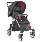 Kiddu Omari Lie-Back Compact Fold Pushchair, Black/Red