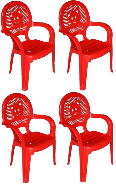 Image of Resol Childrens Garden Plastic Chair - Red - (pack Of 4 Chairs)