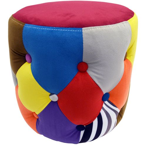 Image of Soleil - Circular Drum Stool / Pouffe Seat - Multicoloured
