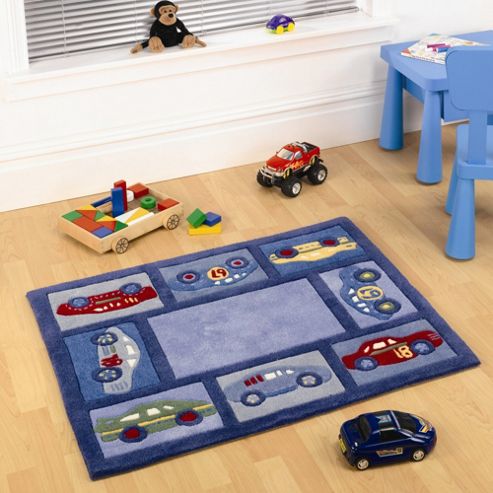 Image of Rugs With Flair Kiddy Play Racing Car Boy Kids Rug - 80cm X 100cm