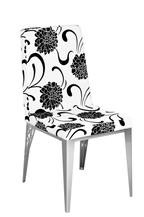 Image of Premier Housewares Floral Dining Chair (set Of 2) - White / Black