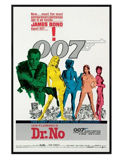 Image of James Bond Gloss Black Framed Dr No Poster