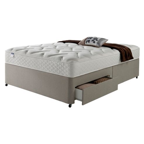 Image of Silentnight Miracoil Luxury Memory 4 Drawer divan Mink No Headboard - King (5ft)