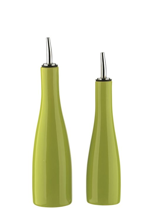 Image of Bia Scoop! Stoneware Oil And Vinegar Set Lemon Grass