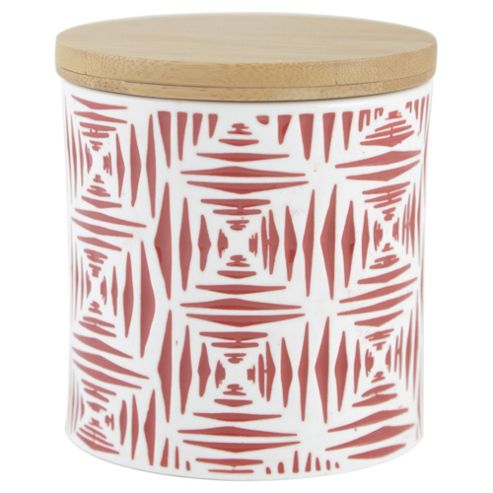 Image of Ikat Storage Canister, Light Red