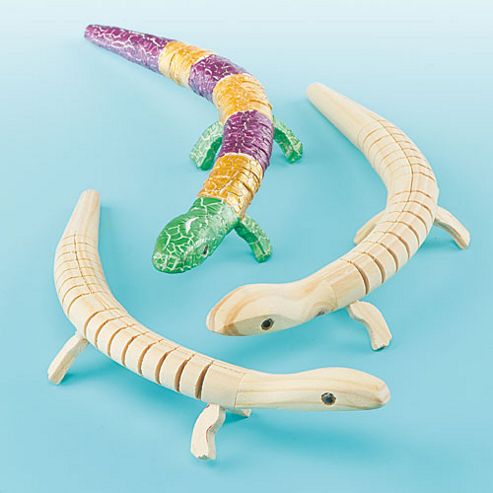 Image of Wooden Craft Lizards (pack Of 3)