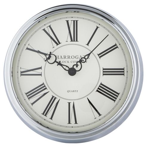 Image of Tesco Chrome Deep Case Station Wall Clock Dia. 40cm