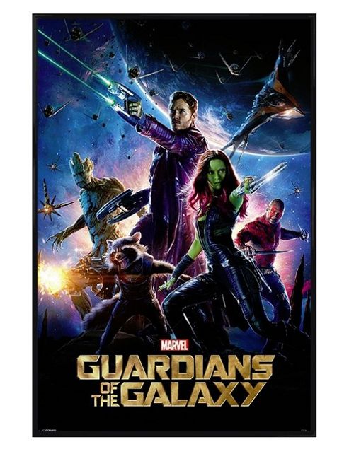 Image of Gloss Black Framed Marvel Comics Guardians Of The Galaxy Poster