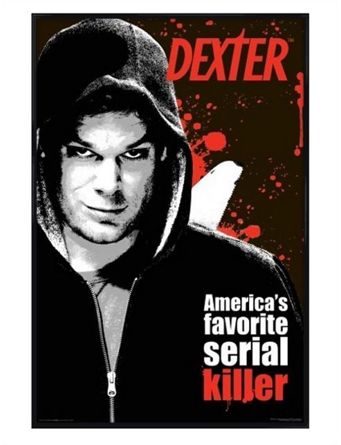Image of Gloss Black Framed Dexter America's Favourite Serial Killer Poster