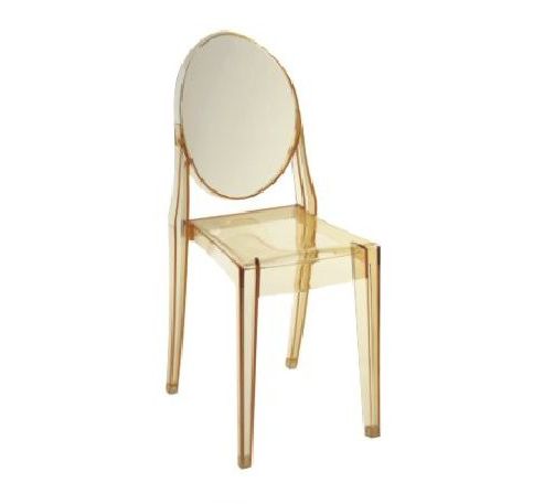 Image of Victoria Style Yellow Ghost Dining Side Chair