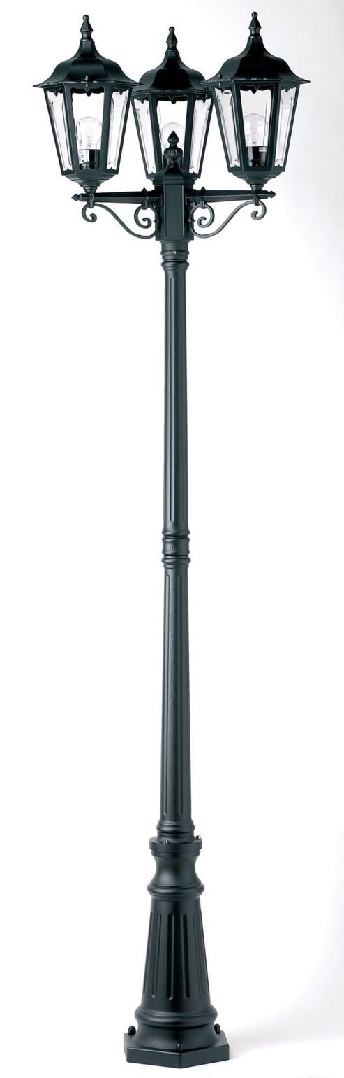 Image of Endon Lighting Triple Lamp Post In Black