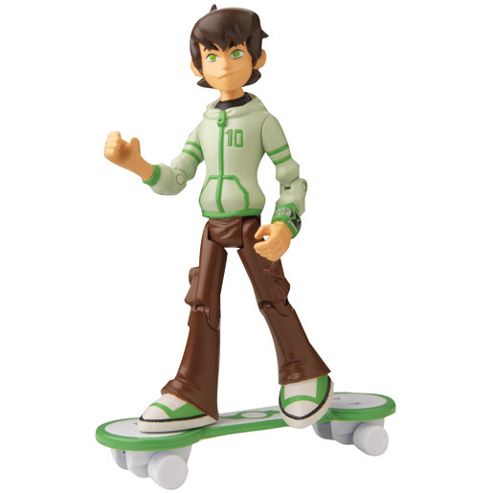 Image of Ben 10 Omniverse Alien Collection Figure - Ben Tennyson In Hoody With Skateboard