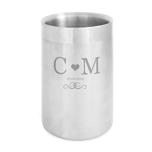 Image of Personalised Monogram Stainless Steel Wine Cooler