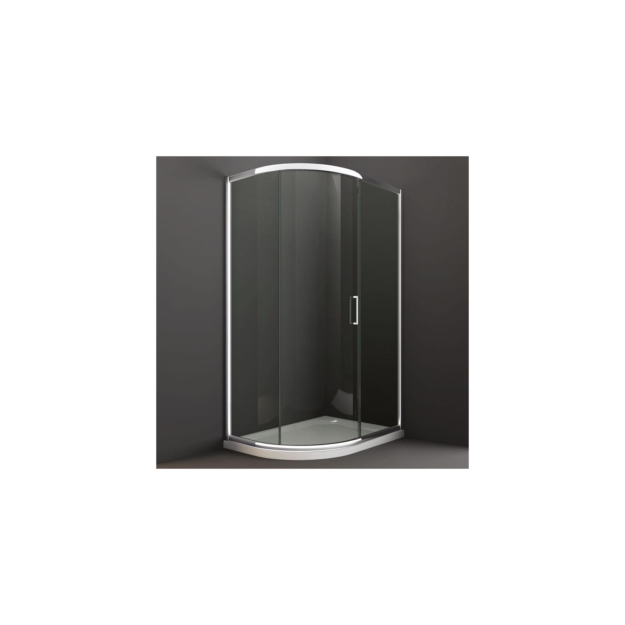 Merlyn Series 8 Offset Quadrant Shower Door, 1000mm x 800mm, Chrome Frame, 8mm Glass at Tesco Direct