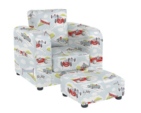Image of Chair With Footstool - Classic Racing Cars