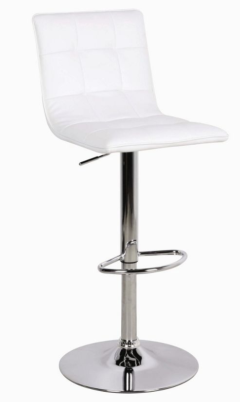 Image of Home Zone Vigo Adjustable Bar Stool With Step - White