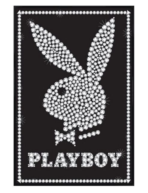 Image of Hugh Heffner Playboy Gloss Black Framed Bunny In Bling Poster