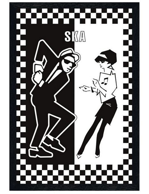 Image of Ska Black Wooden Framed Music Is Life Poster