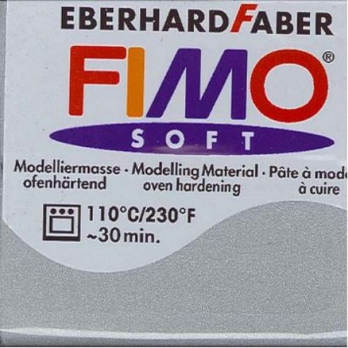 Image of Fimo Soft 56g Metallic Silver 81