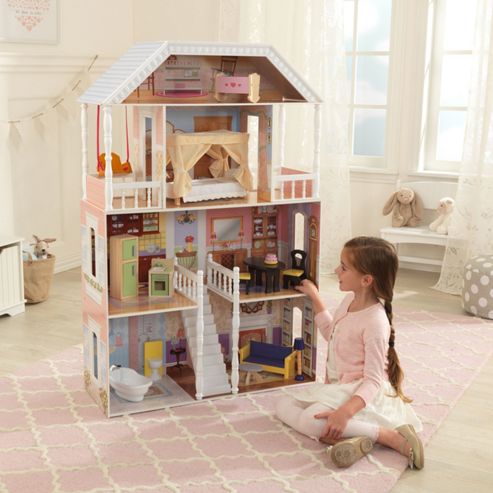 Image of Kidkraft Savannah Dollhouse With 14 Pieces Of Furniture