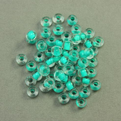 Image of Czech Seed Bead 2/0 Crystal/mint Green Terra