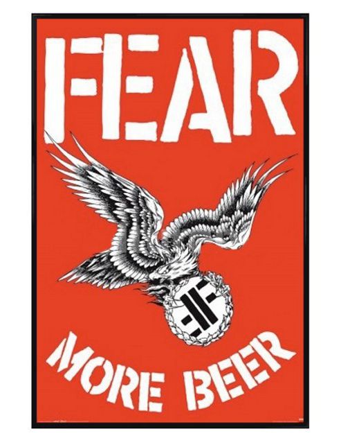 Image of Gloss Black Framed Fear More Beer Poster