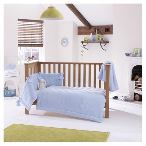 Image of Clair De Lune 3pc Cot Bed Bedding Set (honeycomb Blue)