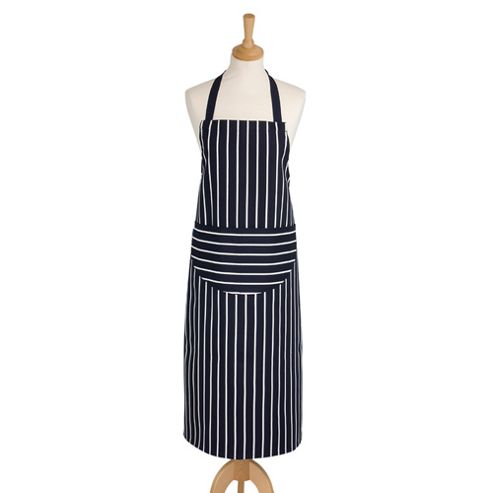 Image of Rushbrookes Butchers Stripe Long Adult Apron, Navy