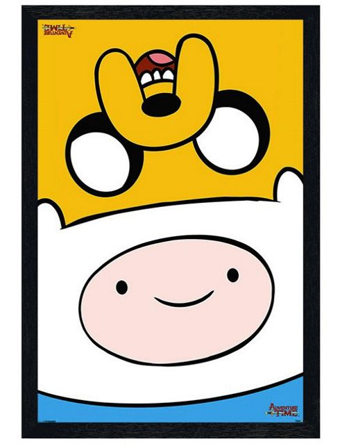 Image of Adventure Time Black Wooden Framed Finn & Jake Flip! At Poster