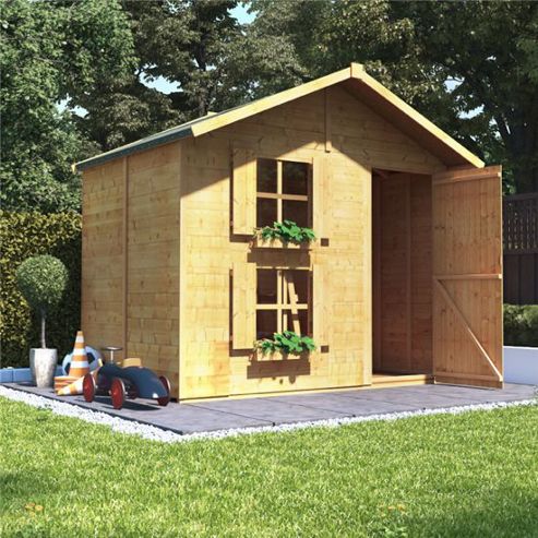 Image of Mad Dash Peardrop Xtra Wooden Playhouse With Internal Bunk, 6ft X 7ft