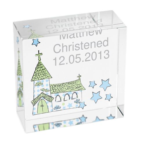 Image of Personalised Church Christening Confirmation Communion Crystal Token