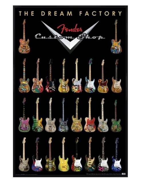 Image of Fender Custom Shop Gloss Black Framed Dream Factory Poster
