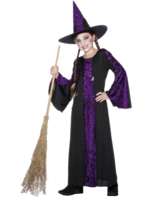 Image of Child Bewitched Witch Costume Purple Medium