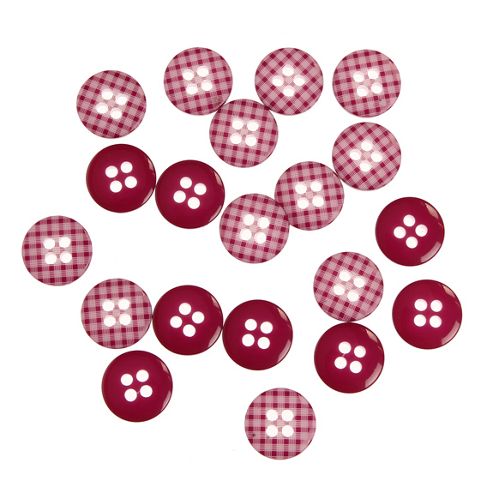 Image of Button Matchbook - Gingham Dark Pink