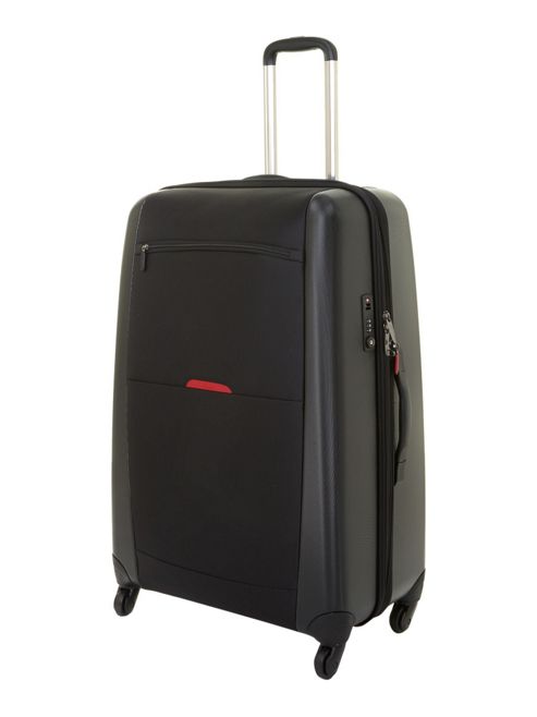 Image of Linea Polyester Hylite 4-wheel Suitcase, Black Large