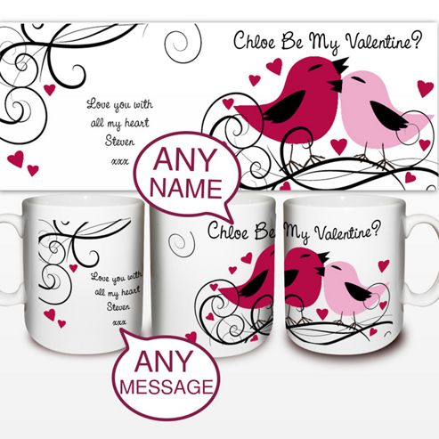 Image of Personalised Love Birds Valentine Mug