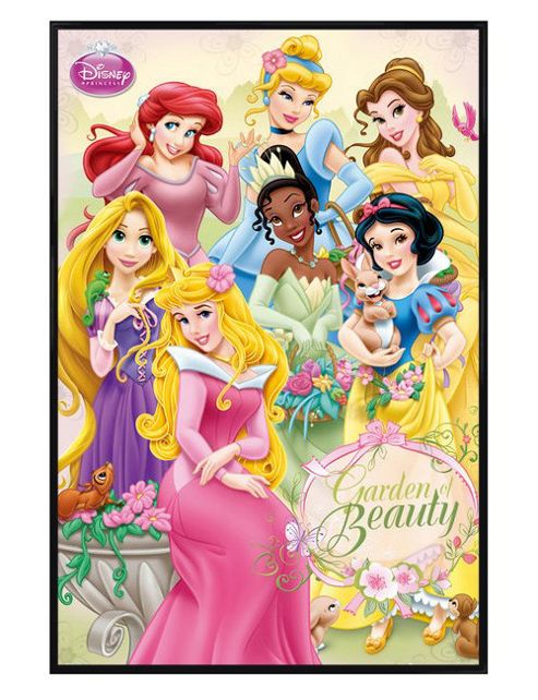 Image of Walt Disney Disney Princess Gloss Black Framed Garden Of Beauty Poster