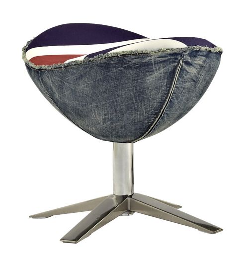Image of Cc Furnishing Egg Chair Footstool - Red Wool