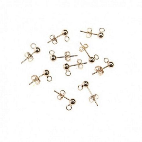 Image of Stud Earring With Loop & Scroll Backs - Champagne - 10 Pack