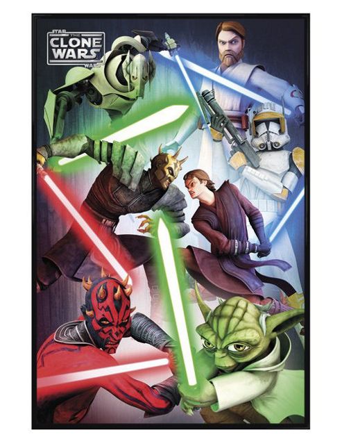 Image of Star Wars Clone Wars Clone Wars Gloss Black Framed Good Vs Evil Poster