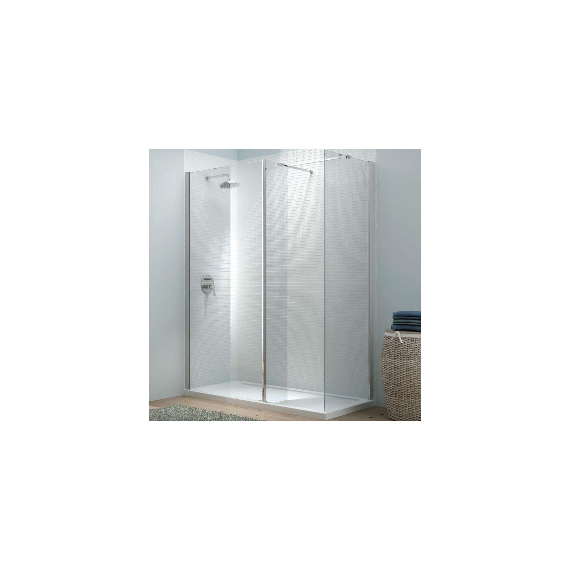 Merlyn Vivid Eight Cube Corner Walk-In Shower Enclosure, 1600mm x 800mm, Low Profile Tray, 8mm Glass at Tesco Direct