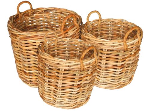 Image of Wicker Valley Large Rattan Storage Basket (set Of 3)