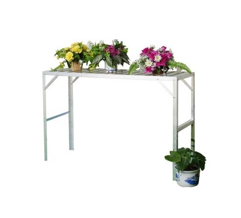 Image of Nison One Tier Aluminium Staging In Silver (115 X 50 X 75cm)