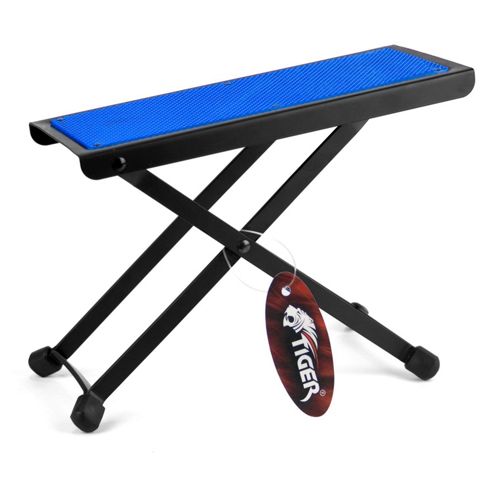 Image of Tiger Adjustable Folding Guitar Footstool - Blue